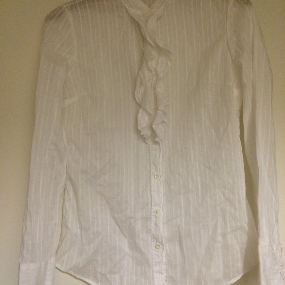 J crew size s white summer shirt  100% cotton